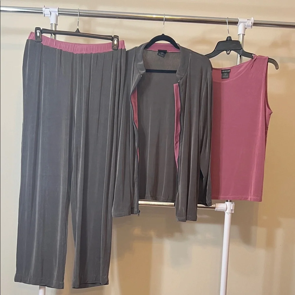 Gray and Pink Women's Three-Piece Set - Picture 1 of 5